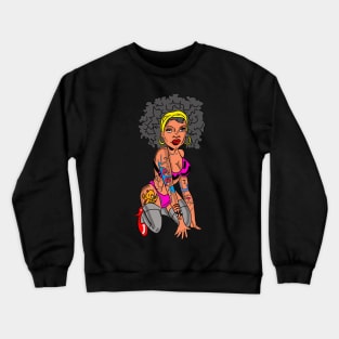 afro pin up girl Crewneck Sweatshirt